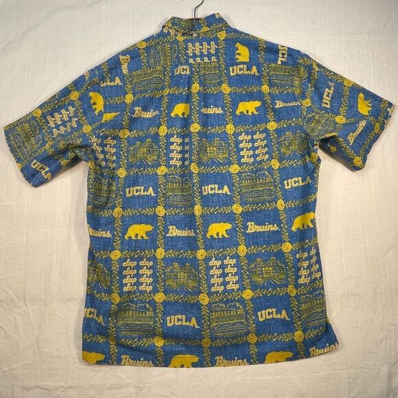 Reyn Spooner Blue Yellow Reverse Print UCLA Bruins Short Sleeve Button-Down Shir - Picture 7 of 9